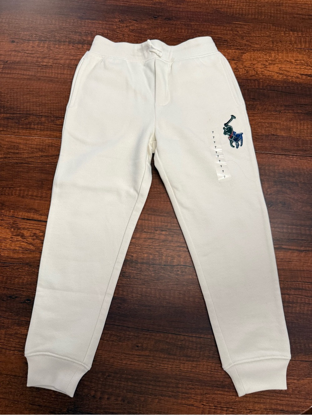 Polo by Ralph Lauren Cream Sweatpant with Polo Pony Embroidery